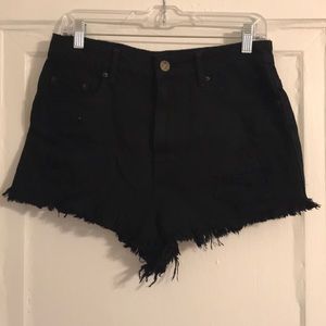 Black, High-Waisted, Distressed BDG Shorts